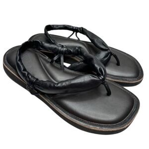 Naturalizer 27 Edit Sandals Size 8 Black Leather Slingback Slip On Open‎ Toe